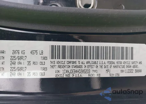 2017 Jeep Compass Latitude 4X4 from USA, damaged, VIN 1C4NJDEB4HD205233